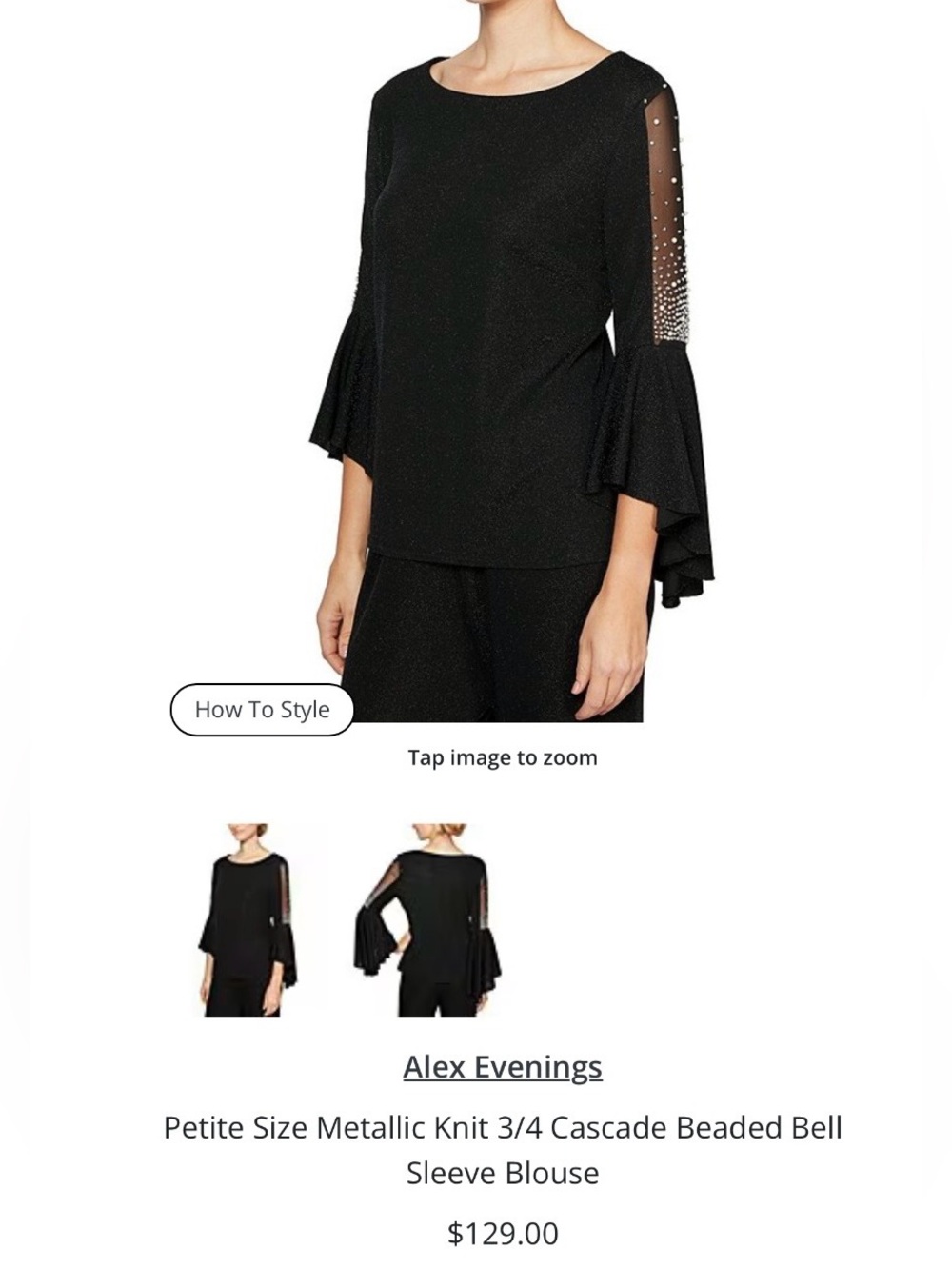 Sheer Embellished bell sleeve blouse - Picture 6 of 6